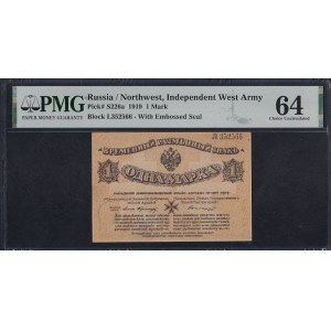 Russia, 1 Mark, 1919, Choice UNC 64