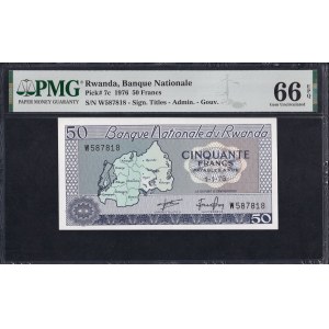 Rwanda, 50 Francs, 1976, Gem UNC 66 EPQ