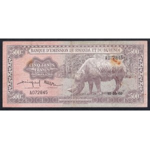 Rwanda-Burundi, 500 Francs, 1960, F