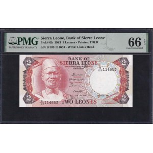 Sierra Leone, 2 leones, 1985, Gem UNC 66 EPQ