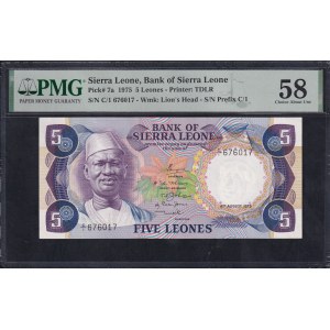 Sierra Leone, 5 Leones, 1975, Choice About UNC 58