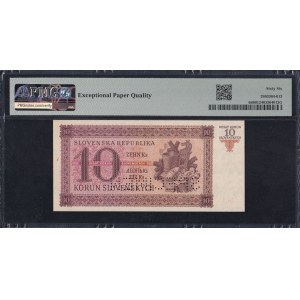 Slovensko, 10 korún, 1943, Gem UNC 66 EPQ, VZOR