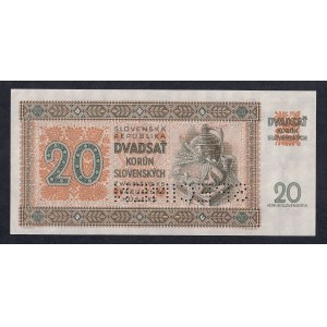 Slovakia, 20 Korun, 1942, UNC