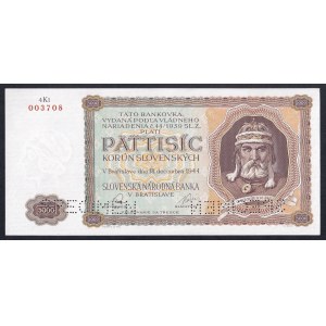 Slovakia, 5000 Korun, 1944, XF-UNC, SPECIMEN