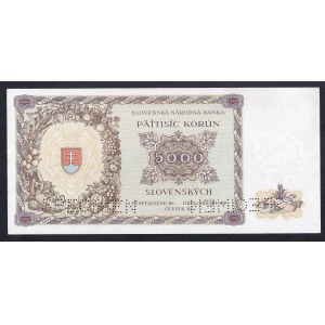 Slovakia, 5000 Korun, 1944, XF-UNC, SPECIMEN