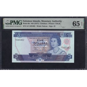Salomonen, 5 Dollar, 1977, Gem UNC 65 EPQ