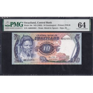 Swaziland, 10 Emalangeni, 1985, Choice 64 UNC