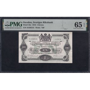Švédsko, 1 koruna, 1918, Gem UNC 65 EPQ