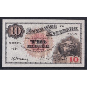Sweden, 10 Kronor, 1934, XF