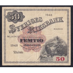 Sweden, 50 Kronor, 1948, VF