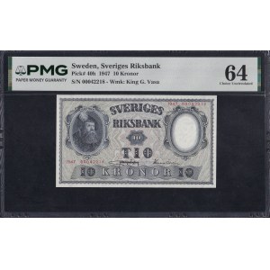 Sweden, 10 Kronor, 1947, Choice UNC 64
