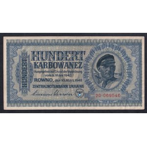 Ukraine, 100 Karbonvantsiv, 1942, VF