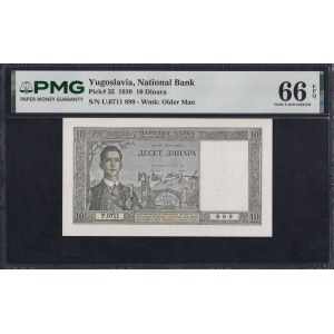 Yugoslavia, 10 Dinara, 1939, Gem UNC 66 EPQ