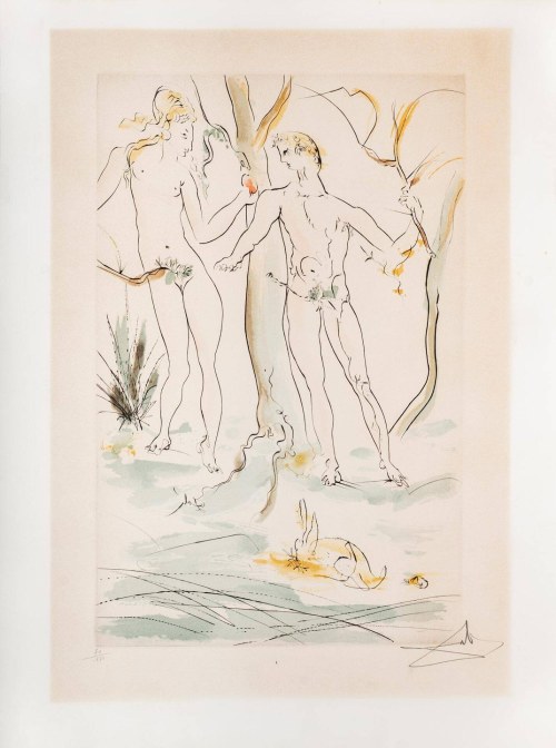 Salvador Dali, Adam i Ewa, ed. 70/150, 1971