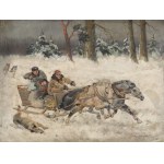 Jerzy KOSSAK (ateliér), „Útok vlkov“ (1940)