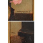 Alfons KARPIŃSKI (1875–1961), Still Life with a Bouquet of Roses and a Clock (1931)