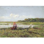 Wiktor KORECKI (1890–1980), The Goose Girl in the Meadow