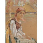 Stanisław GÓRSKI (1887–1955), A Highlander Woman Against a Landscape