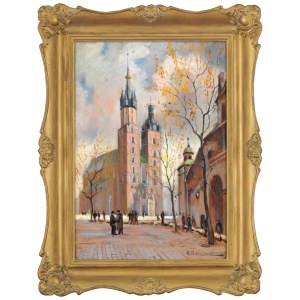 Roman KAWECKI (1868-1938), La piazza del mercato a Cracovia