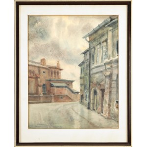 Antoni CHRZANOWSKI (1905-2000), « Kazimierz à Cracovie – vue sur la vieille synagogue » (1967)