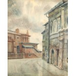 Antoni CHRZANOWSKI (1905-2000), « Kazimierz à Cracovie – vue sur la vieille synagogue » (1967)