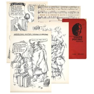 Kazimierz WIŚNIAK (ur. 1931), Żołnierz Królowej Madagaskaru - zespół rysunków do broszury programu Teatru Polskiego we Wrocławiu na sezon 1976/1977
