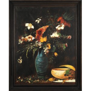 Grażyna LUBASZKA (1959-2012), « Fleurs sur fond noir » (1991)