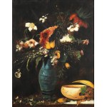 Grażyna LUBASZKA (1959-2012), « Fleurs sur fond noir » (1991)