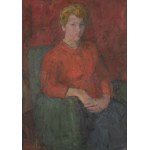 Olgierd BIERWIACZONEK (1925-2002), « Portrait d'une femme en rouge » (1956)