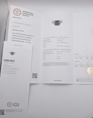 Złoty pierścionek z diamentami 2.33 CT (Centralny 2.01 CT) IGI
