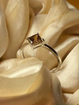 Pierścionek z naturalnym diamentem 1,09 ct FANCY BROWN - Certyfikat IGI