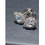 Earrings with natural aquamarines and diamonds - HRD Antwerp Certificate J260000170348