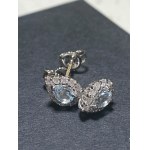 Earrings with natural aquamarines and diamonds - HRD Antwerp Certificate J260000170348