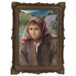 Stanisław Górski (1887, Kościan – 1955, Kraków), A Highlander Woman Against a Mountain Backdrop