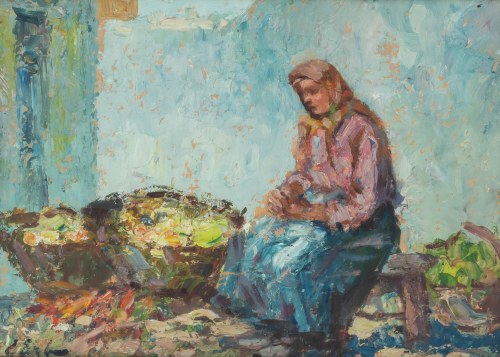 Erno Erb (1890 Lwów - 1943 tamże), Kobieta na targu warzywnym