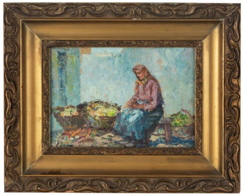 Erno Erb (1890 Lwów - 1943 tamże), Kobieta na targu warzywnym