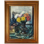 Teodor Grott (1884, Częstochowa – 1972, Kraków), Still Life with a Bouquet of Chrysanthemums