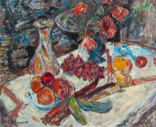 Zdzisław Przebindowski (1902 Kraków - 1986 tamże), Martwa natura, owoce i jarzyny