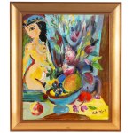 Ludwik Klimek (1912, Skoczów – 1992, Nice), Woman with a Basket of Fruit and Flowers