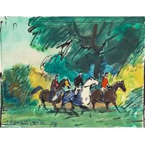 Józef Korolkiewicz (1902-1988), Passeggiata a cavallo, 1978