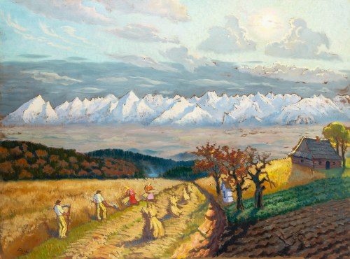 Ludwik Leszko (1890 Kraków - 1957 tamże), Żniwa, 1942 r.