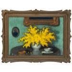 Marian Szczerbiński (1900–1981), Mimosas with a Porcelain Cup