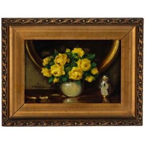 Edward Filewicz (1882–?), Still Life with Yellow Roses