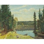 Konstanty Mackiewicz (1894 Małoryta/k.Brześcia - 1985 Łódź), Pejzaż z jeziorem