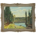 Konstanty Mackiewicz (1894 Małoryta/vicino a Brest - 1985 Łódź), Paesaggio con lago