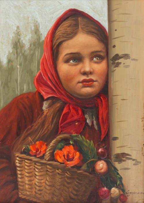 Konstanty Szewczenko (1910 Warszawa-1991 tamże), Dziewczyna z koszem kwiatów