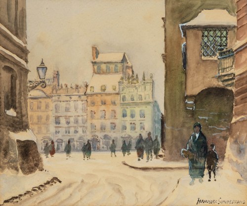 Franciszek Sunderland (1 poł. XX w.), Widok na stary Rynek w Warszawie