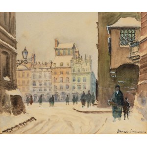 Franciszek Sunderland (1 poł. XX w.), Widok na stary Rynek w Warszawie
