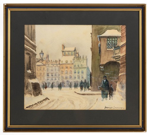 Franciszek Sunderland (1 poł. XX w.), Widok na stary Rynek w Warszawie