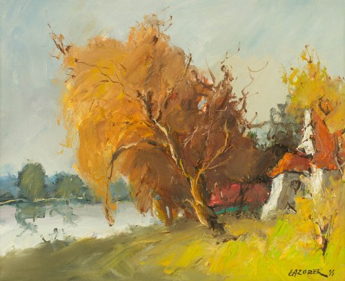 Stanisław Jan Łazorek (1938 Aksamanice-2000 Kazimierz Dolny), Spichlerze w Kazimierzu Dolnym, 1995 r.